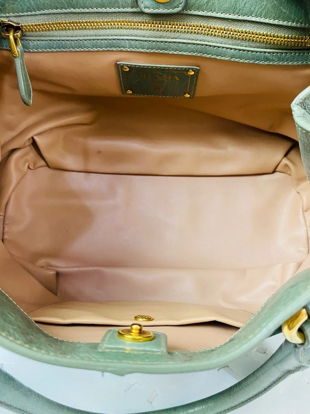 Prada Glazed Calfskin Vitello Shine Tote